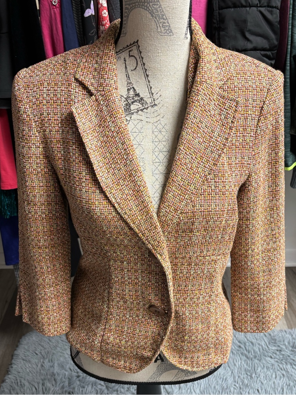 Requirements Multicolor Tweed Blazer Jacket